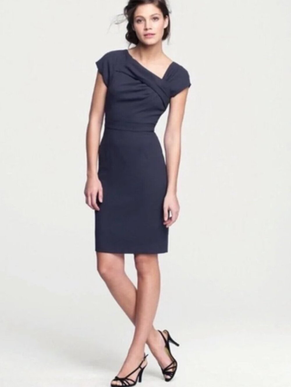 J. CREW | NEW | Origami Wool Sheath Dress | Navy | Size 8